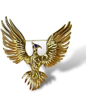 Jagged Halo Jewelry Phoenix Brooch - Metallic