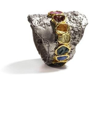 German Kabirski Septem Sapphire & Chrysoberyl Ring - White