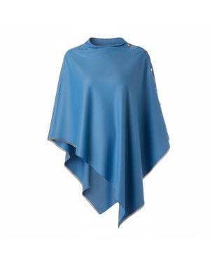 Franchetti Bond Gisella Denim Button Poncho - Blue