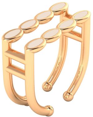 Linda Fiore Amalei Vermeil Ring With Creme Enamel - Metallic