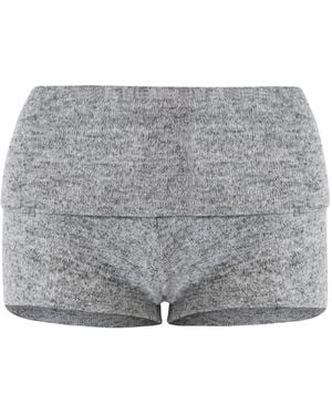 OW Collection Rue Knit Mini Shorts - Grey