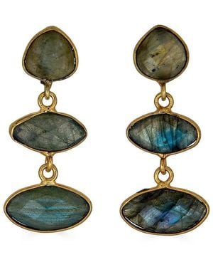Loni Paul Jewelry Labradorite Marquis Dangle Earrings - Green
