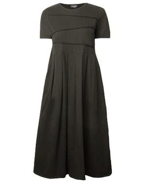 James Lakeland Pin Tuck Pocket Midi Dress Military - Black