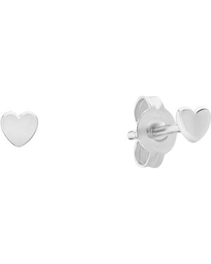 Auree Verona Mini Sterling Full Heart Stud Earrings - White