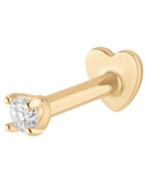 Vanhi 14K Solid Lab-Grown Diamond Prong Set Flat Back Stud - Metallic
