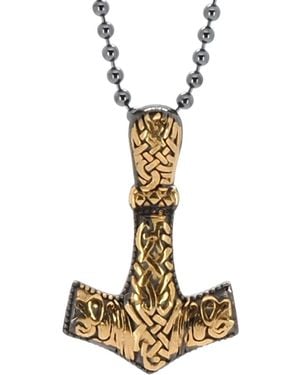 Ebru Jewelry Thor Hammer Sterling & Pendant Necklace - Metallic