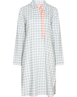 NoLoGo-chic Gingham Nightwear Nightshirt Cotton - White