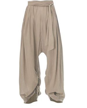 Zhenabia Neutrals Boho Harem Trousers - Natural