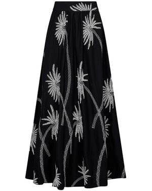Aguaclara Sago Palm Maxi Skirt - Black