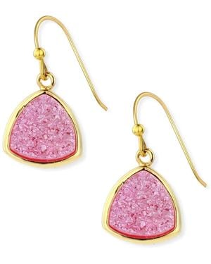 Saachi Triangle Druzy Dangle Earring - Pink