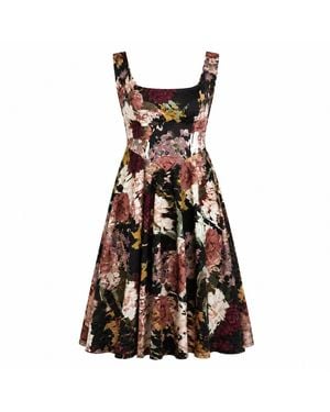 Sarvin Golha Floral Corset Dress - Black