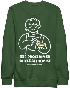 Anchor and Crew Forest Gustatory Coffee Alchemist Cotton Blend Embroidered Sweatshirt - Green