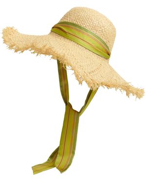 Lost Pattern Frida X Lost Pattern Frida's Garden Raffia Hat With Ribbon Tie - Yellow