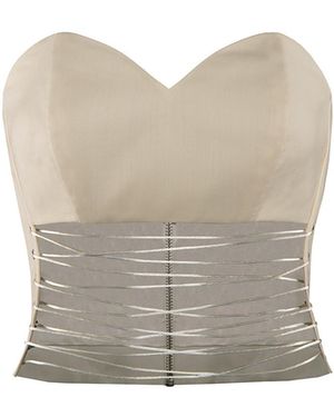 Vestiaire d'un Oiseau Libre Lace-Up Corset Top - Grey