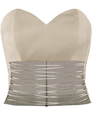 Vestiaire d'un Oiseau Libre Lace-Up Corset Top - Gray