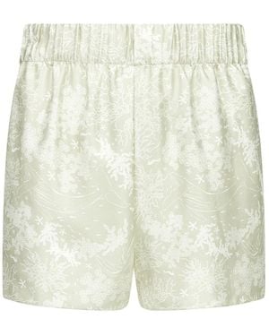 Lily Rou Neutrals Silk Coral Relaxed Shorts - White