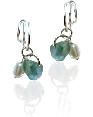 Bio-Trimmings Galton Trio Pearl Hoop Earrings - Green