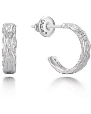 Didier Dubot Sensuelle Raw Textured Hoop Earrings - Metallic