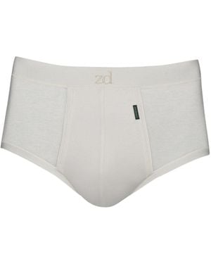 Zd - Zero Defects Neutrals Saturno Fly Front Brief – Natural Comfort Soy Fibre - Grey