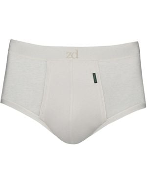 Zd - Zero Defects Neutrals Saturno Fly Front Brief – Natural Comfort Soy Fibre - Grey