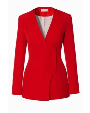 AGGI by HALEWSKI Susana Fiery Double Breasted Feminine Blazer - Red