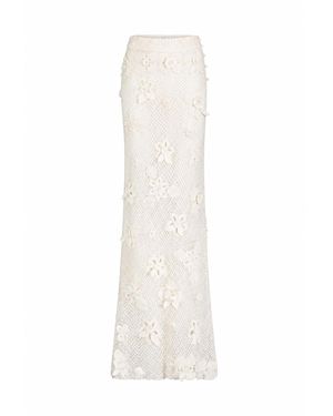 Scarlett Gasque Ariel Crochet Long Skirt - White