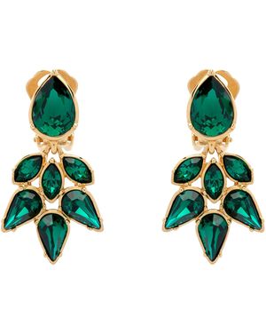 Emma Holland Jewellery Emerald Crystal Chandelier Clip Earrings - Green