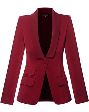 Tia Dorraine Vision Timeless Single-Breasted Blazer, Burgundy - Red