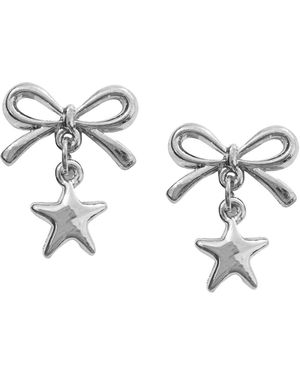 Maison De Gala Bow & Star Charm Drop Earrings - Metallic