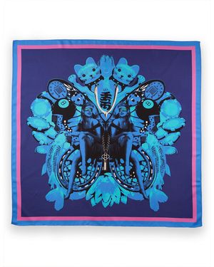 Gresham Blake Lucky Silk Scarf - Blue