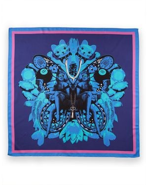 Gresham Blake Lucky Silk Scarf - Blue