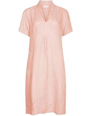 NoLoGo-chic Elodie Short Sleeve Midi Dress Linen - Pink
