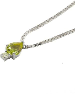NASI SILVER Pear Atarah Necklace- Peridot & Topaz - Green