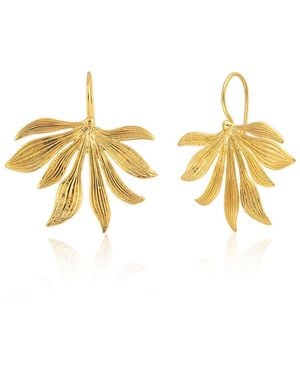 Milou Jewelry Ash Tree Leaf Earrings - Metallic