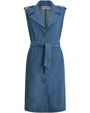 James Lakeland Long Denim Gilet - Blue