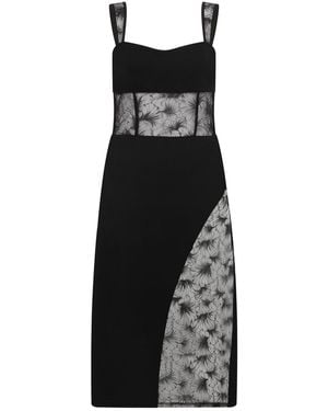 Sour Figs Lace Panelled Midi Dress - Black
