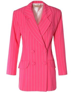 AGGI by HALEWSKI Tiffany Hot Pink Long Double-breasted Blazer