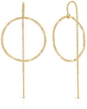 Heather Hawkins Jewelry Medium Filigree Hoop Threader Earrings - Metallic