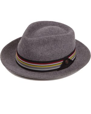Dasmarca Hats James Smoke Milange Felt Wide Brim Wool Felt Fedora Hat - Grey