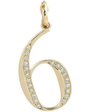 Artisan Diamond Number 6 Pendant - Metallic