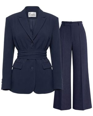Faza Atelier The Aurora Blazer & Trousers Set - Blue