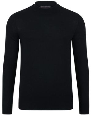 Paul James Knitwear Extra Fine Merino Marco Narrow Mock Turtleneck Jumper - Black