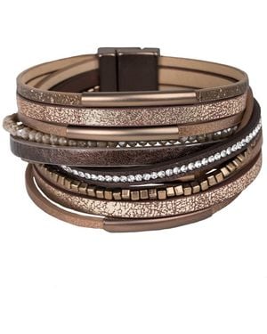 Saachi Glimmer Leather Peru Bracelet - Brown