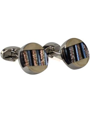 DAVID WEJ Circle Glittering Cufflink - Metallic