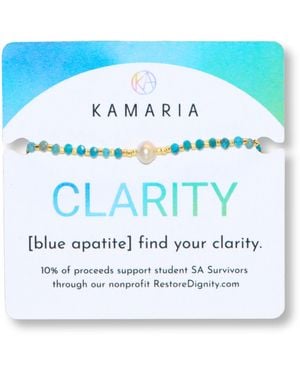 KAMARIA Lumira Mini Pearl & Gemstone Adjustable Bracelet With Miyuki Beads - Blue