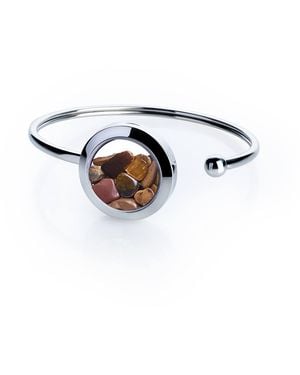My Little Nature Tiger's Eye Crystal Cuff Bracelet – Stainless Steel Jewellery For Confidence & Grounding - Blue