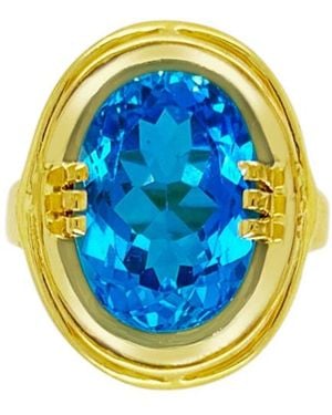 GEM BAZAAR The Swiss Topaz Heritage Ring - Blue