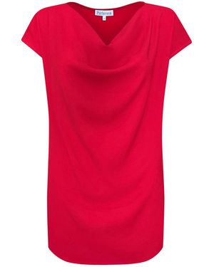 Perlavera Nelly Cowl Neck Top - Red