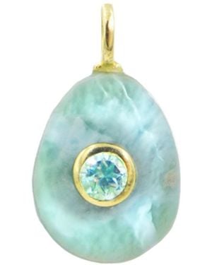 KAMARIA Larimar Gemstone Pendant With Topaz - Blue