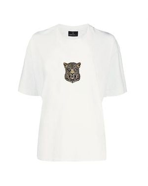 LOVEIST STORE Tiger Embroidery Cotton Tshirt - White